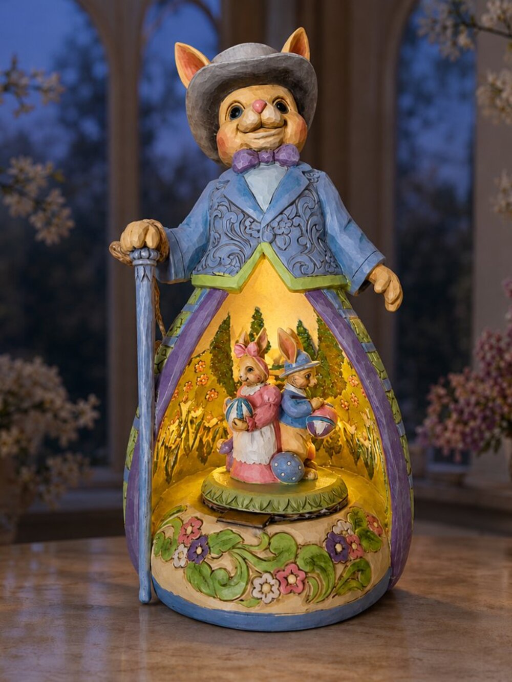 Jim Shore 6009854 Easter Joy Is All Around Lighted Rotating Bunny NIB